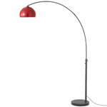 Float Half Dome Arc Floor Lamp - Black Nickel / Black Marble / Crimson Red