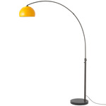 Float Half Dome Arc Floor Lamp - Black Nickel / Black Marble / Mustard