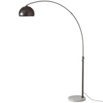 Float Half Dome Arc Floor Lamp - Black Nickel / White Marble / Black Nickel