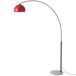 Float Half Dome Arc Floor Lamp - Black Nickel / White Marble / Crimson Red