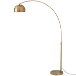 Float Half Dome Arc Floor Lamp - Weathered Brass / Weathered Brass