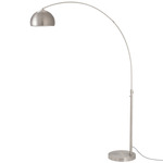Float Half Dome Arc Floor Lamp - Satin Nickel / Satin Nickel
