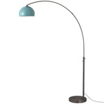 Float Half Dome Arc Floor Lamp - Black Nickel / Pool Blue