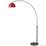 Float Half Dome Arc Floor Lamp - Black Nickel / Crimson Red