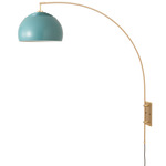 Half Dome Wall Mounted Arc Lamp - Weathered Brass / Pool Blue