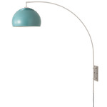 Half Dome Wall Mounted Arc Lamp - Satin Nickel / Pool Blue