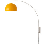Half Dome Wall Mounted Arc Lamp - Satin Nickel / Mustard