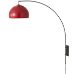 Half Dome Wall Mounted Arc Lamp - Black Nickel / Crimson Red