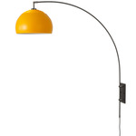 Half Dome Wall Mounted Arc Lamp - Black Nickel / Mustard