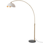 Luna Bella Arc Floor Lamp - Weathered Brass / Black Marble / Matte White / Gold