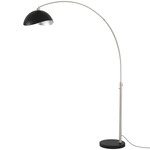 Luna Bella Arc Floor Lamp - Satin Nickel / Black Marble / Matte Black / Silver