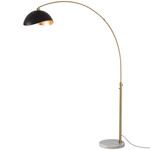 Luna Bella Arc Floor Lamp - Weathered Brass / White Marble / Matte Black / Gold