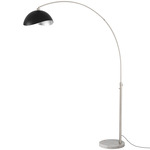 Luna Bella Arc Floor Lamp - Satin Nickel / White Marble / Matte Black / Silver