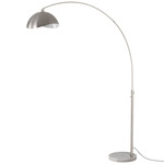 Luna Bella Arc Floor Lamp - Satin Nickel / White Marble / Satin Nickel / White