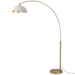 Luna Bella Arc Floor Lamp - Weathered Brass / Matte White / Gold