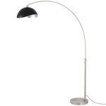 Luna Bella Arc Floor Lamp - Satin Nickel / Matte Black / Silver