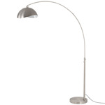 Luna Bella Arc Floor Lamp - Satin Nickel / Satin Nickel / White