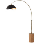 Tambo Arc Floor Lamp w/ Luna Bella Shade - Weathered Brass / Natural Ash / Matte Black / Gold