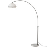 Morelli Simple Floor Lamp - Black Nickel / White Marble / White