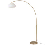 Morelli Simple Floor Lamp - Weathered Brass / White