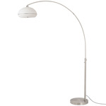 Morelli Simple Floor Lamp - Satin Nickel / White