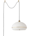 Morelli Swag Pendant - Weathered Brass / White