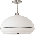Morelli Semi Flush Ceiling Light - Satin Nickel / Black Nickel / White