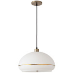 Morelli Pendant - Weathered Brass / White