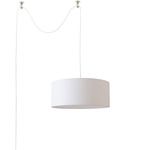 Stretch 18 inch Swag Pendant - Satin Nickel / White