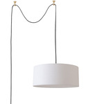 Stretch 18 inch Swag Pendant - Weathered Brass / White