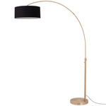 Float Arc Floor Lamp - Weathered Brass / Black