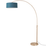 Float Arc Floor Lamp - Weathered Brass / Pool Blue