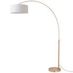 Float Arc Floor Lamp - Weathered Brass / White