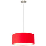 Stretch Pendant - Satin Nickel / Crimson Red