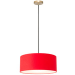 Stretch Pendant - Weathered Brass / Crimson Red