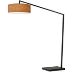 Stretch Arc Floor Lamp - Black / Burlap