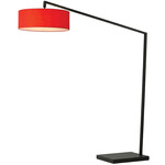 Stretch Arc Floor Lamp - Black / Crimson Red