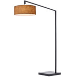 Stretch Arc Floor Lamp - Black / Burlap