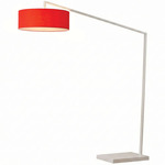 Stretch Arc Floor Lamp - White / Crimson Red