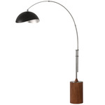 Tambo Arc Floor Lamp w/ Luna Bella Shade - Satin Nickel / Dark Walnut / Matte Black / Silver