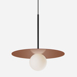 Bola Disc Pendant - Matte Black / Clay / Opaline