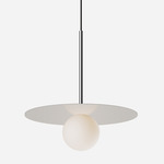 Bola Disc Pendant - Chrome / Sand / Opaline