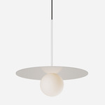 Bola Disc Pendant - Matte White / Sand / Opaline