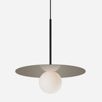 Bola Disc Pendant - Matte Black / Taupe / Opaline