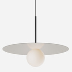 Bola Disc Pendant - Matte Black / Sand / Opaline