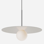Bola Disc Pendant - Chrome / Sand / Opaline