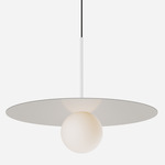 Bola Disc Pendant - Matte White / Sand / Opaline