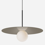 Bola Disc Pendant - Matte Black / Taupe / Opaline
