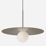 Bola Disc Pendant - Chrome / Taupe / Opaline