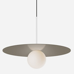 Bola Disc Pendant - Matte White / Taupe / Opaline